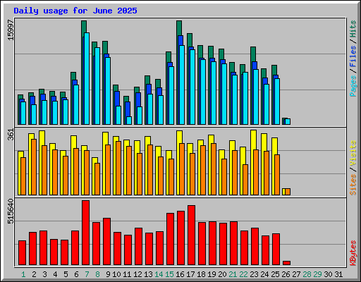Daily usage for June 2025